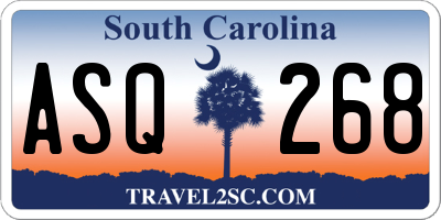 SC license plate ASQ268