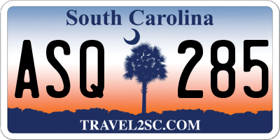 SC license plate ASQ285