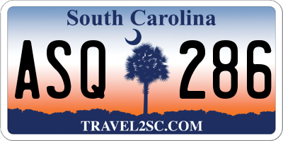 SC license plate ASQ286