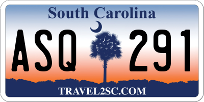 SC license plate ASQ291
