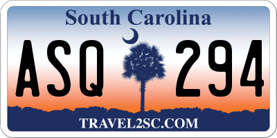 SC license plate ASQ294