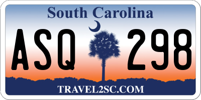 SC license plate ASQ298