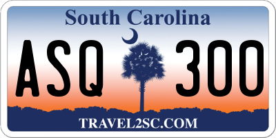 SC license plate ASQ300