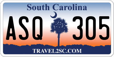 SC license plate ASQ305