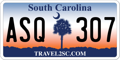 SC license plate ASQ307