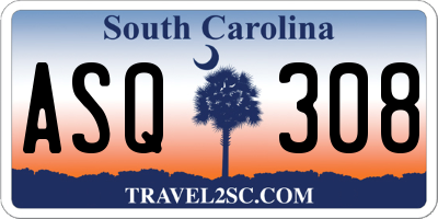 SC license plate ASQ308