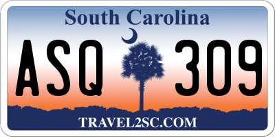 SC license plate ASQ309