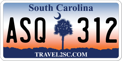 SC license plate ASQ312