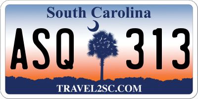 SC license plate ASQ313