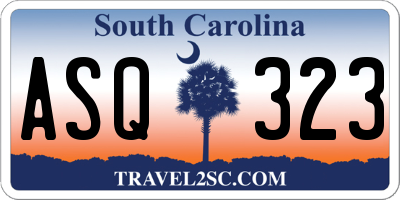 SC license plate ASQ323