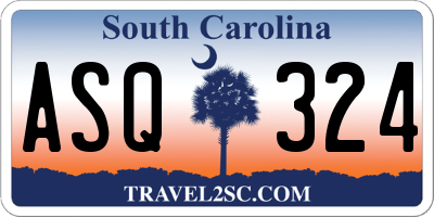 SC license plate ASQ324