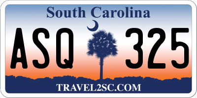SC license plate ASQ325
