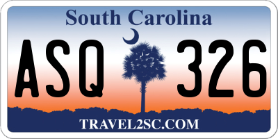 SC license plate ASQ326