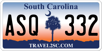 SC license plate ASQ332