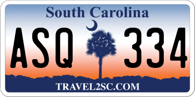 SC license plate ASQ334
