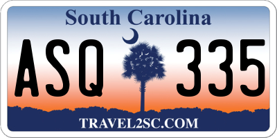 SC license plate ASQ335