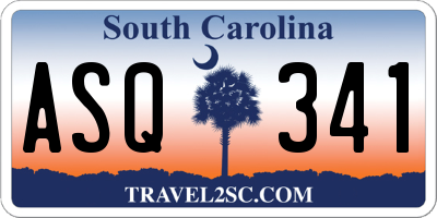 SC license plate ASQ341