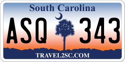 SC license plate ASQ343