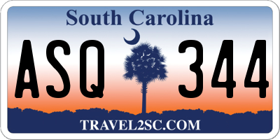 SC license plate ASQ344