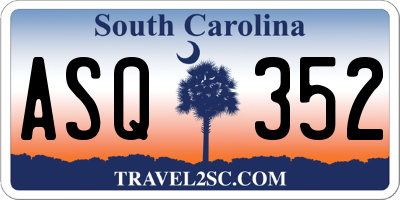 SC license plate ASQ352