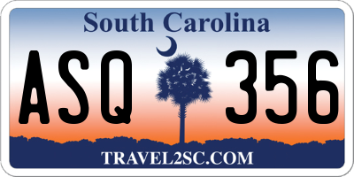 SC license plate ASQ356