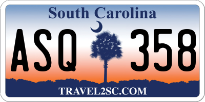 SC license plate ASQ358