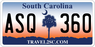 SC license plate ASQ360