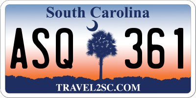 SC license plate ASQ361