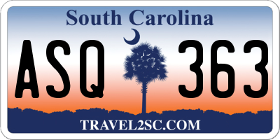 SC license plate ASQ363