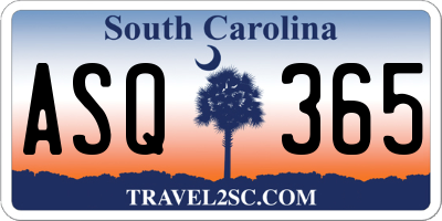 SC license plate ASQ365