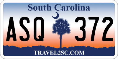 SC license plate ASQ372