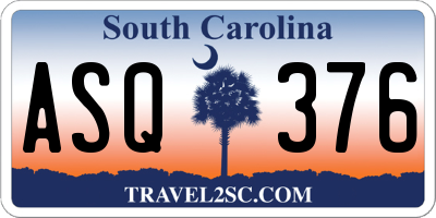 SC license plate ASQ376
