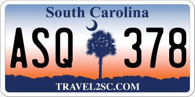 SC license plate ASQ378