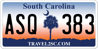 SC license plate ASQ383