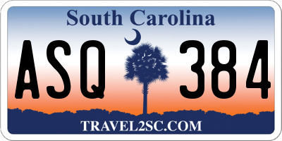 SC license plate ASQ384