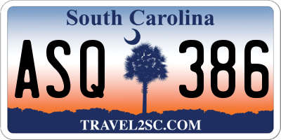 SC license plate ASQ386