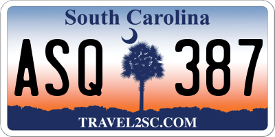 SC license plate ASQ387