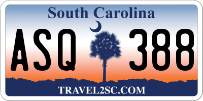 SC license plate ASQ388