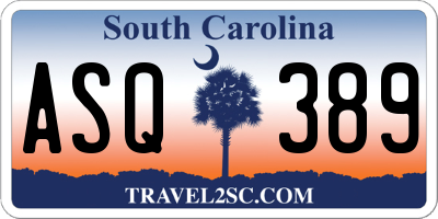 SC license plate ASQ389