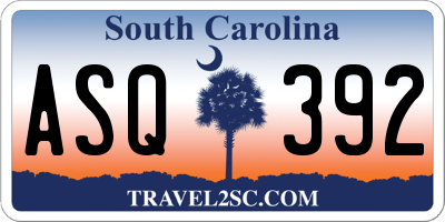 SC license plate ASQ392