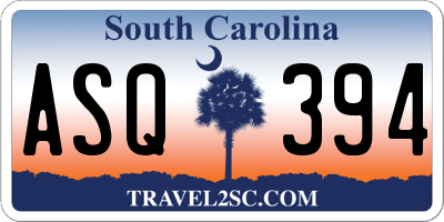 SC license plate ASQ394