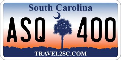 SC license plate ASQ400