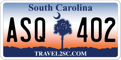 SC license plate ASQ402