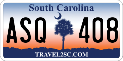 SC license plate ASQ408
