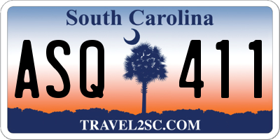 SC license plate ASQ411