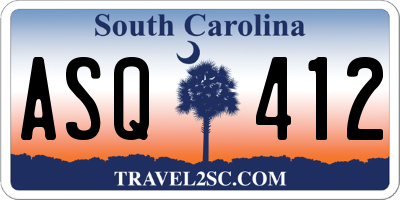 SC license plate ASQ412