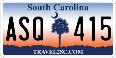 SC license plate ASQ415