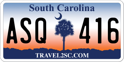 SC license plate ASQ416