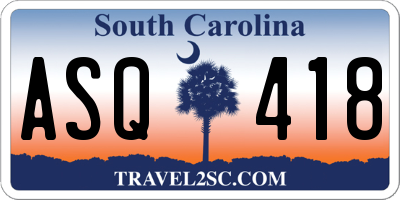 SC license plate ASQ418