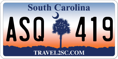 SC license plate ASQ419